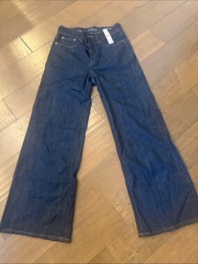 J. Crew Wide-Leg trouser Jeans in Dark Indigo
